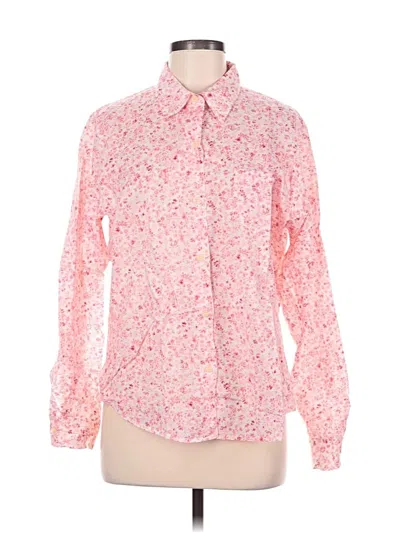 Pre-owned Lizsport Long Sleeve Button Down Shirt In Pink