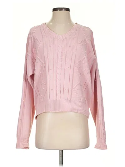 Pre-owned Lizsport Pullover Sweater In Pink