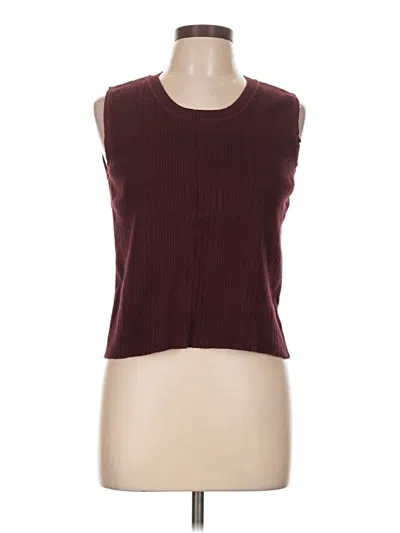 Pre-owned Lizsport Sweater Vest In Burgundy