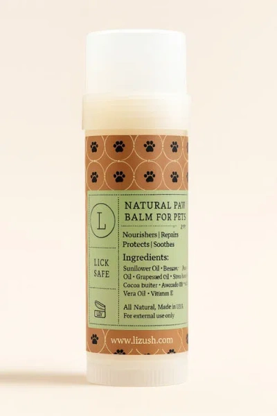 Lizush Natural Pet Paw Balm In White With Pastel Labels