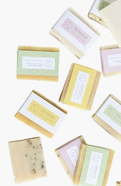 Lizush Set Of Natural Soap Bars In Light Purple, Yellow, Green