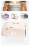 Lizush Trio Of Tin Soy Candle In Multi