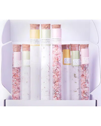Lizush Unisex Natural Bath Salts Gift Set In 8 Glass Tubes In Transparent