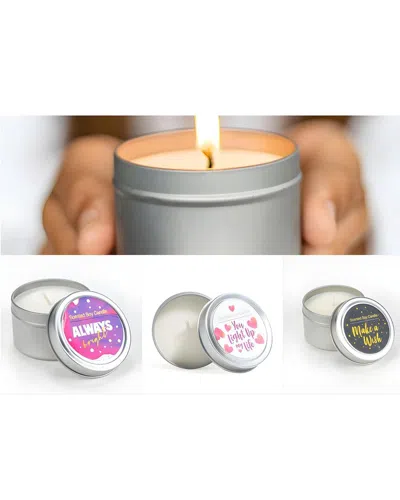 Lizush Unisex Trio Of Tin Soy Candle - Scented With Bergamot & Lavender Essential Oils In Multi