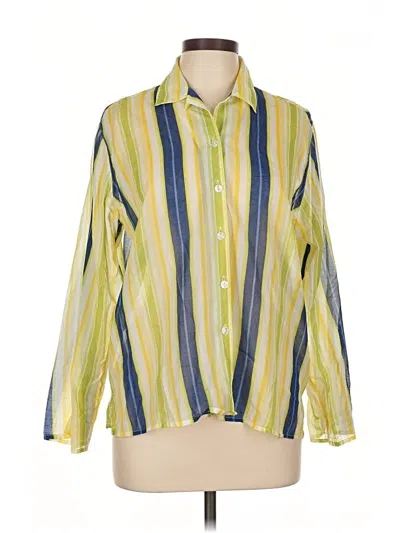 Pre-owned Lizwear By Liz Claiborne Long Sleeve Button Down Shirt In Yellow
