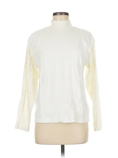 Pre-owned Lizwear By Liz Claiborne Long Sleeve Turtleneck In White