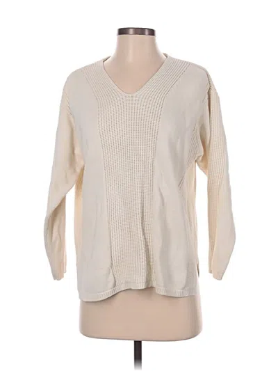 Pre-owned Lizwear By Liz Claiborne Pullover Sweater In White