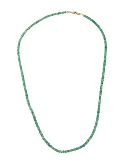 Pre-owned Lizzie Fortunato 14k Emerald Tiny Beaded Necklace, 18" In Multi
