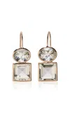Lizzie Fortunato 14k Gold Duo Green Amethyst Earrings