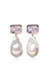 Lizzie Fortunato 14k Gold Juno Earrings In Pink Amethyst