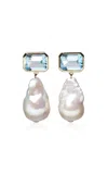 Lizzie Fortunato 14k Gold Juno Earrings In Sky Blue Topaz In Pink