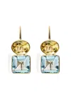 Lizzie Fortunato 14k Yellow Gold Duo Quartz And Topaz Earrings In Gold
