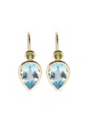 Lizzie Fortunato 14k Yellow Gold Hera Blue Topaz Earrings In Blue