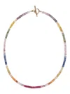 Lizzie Fortunato 14kt Yellow Gold Beaded Sapphire Necklace In Multi
