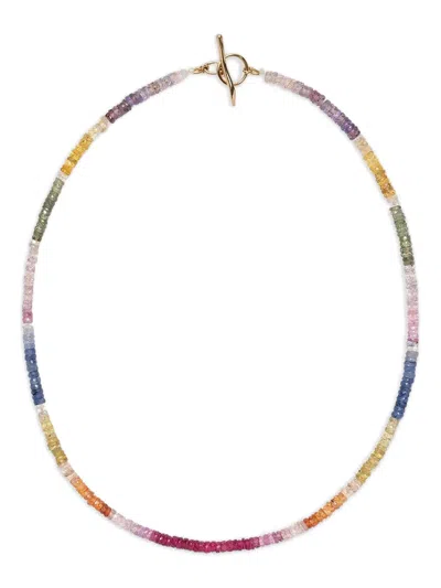 Lizzie Fortunato 14kt Yellow Gold Beaded Sapphire Necklace In Multi