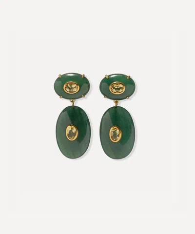 Lizzie Fortunato 24ct Gold-plated Dorothy Earrings In Green