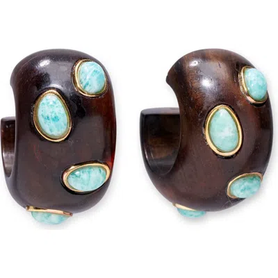 Lizzie Fortunato Acacia Amazonite Earrings In Brown
