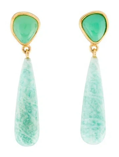 Pre-owned Lizzie Fortunato Alaria Drop Earrings In Blue