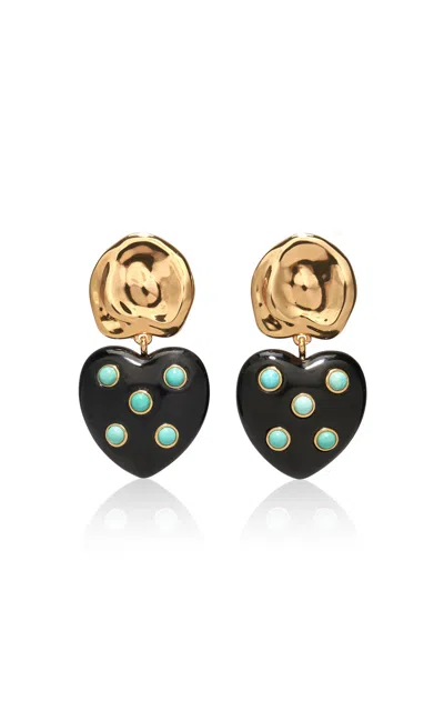 Lizzie Fortunato Amore Heart Earrings In Multi