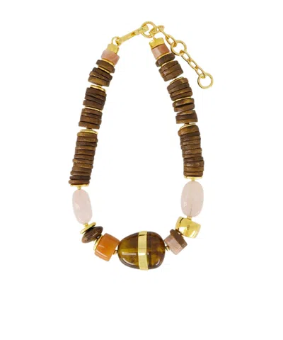 Lizzie Fortunato Buckle Necklace In Brown