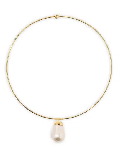 Lizzie Fortunato Best Lady Baroque-pearl Choker Necklace In Gold