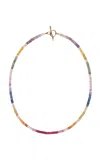 Lizzie Fortunato Brilliant Shaded Sapphire And 14k Gold Necklace In Multi