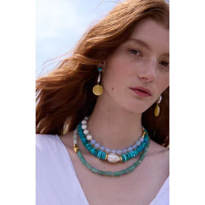 Lizzie Fortunato Cabana Cultured Pearl Beaded Necklace In Green