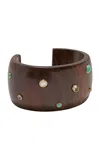 Lizzie Fortunato Cara Wood Cuff In Brown