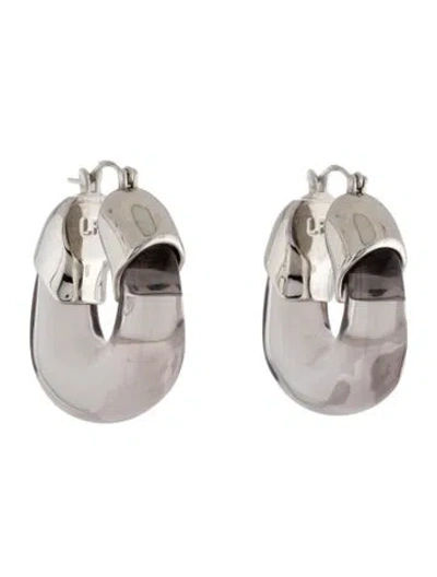 Pre-owned Lizzie Fortunato Clear Resin Hoop Earrings In Multi