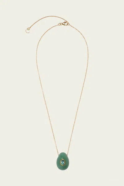 Lizzie Fortunato Constance Necklace In Green Aventurine In Gold