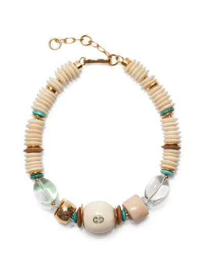 Lizzie Fortunato Coquina Beaded Necklace In Burgundy