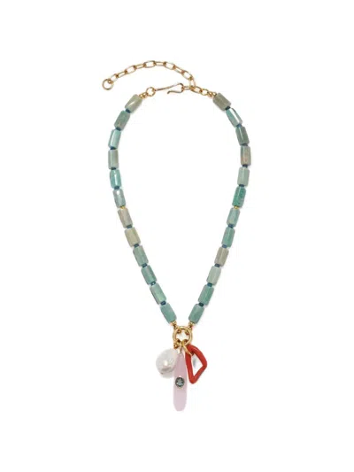 Lizzie Fortunato Cortez Beaded Necklace In Gold