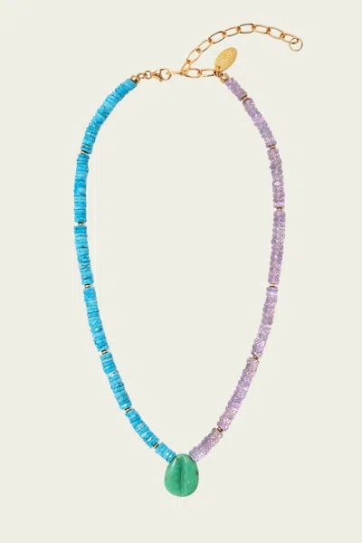 Lizzie Fortunato Cowrie Bead Necklace In Electric Violet In Multi