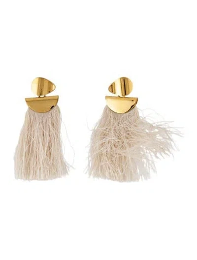 Pre-owned Lizzie Fortunato Crater Tassel Drop Earrings In Multi