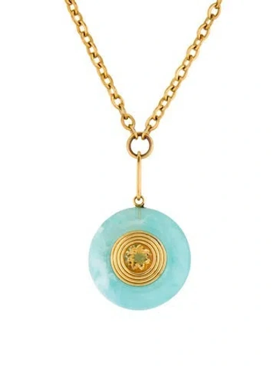Pre-owned Lizzie Fortunato Crystal & Acrylic Reflecting Pool Pendant Necklace, 22.5" In Multi