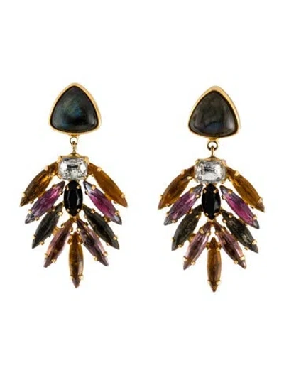Pre-owned Lizzie Fortunato Crystal Drop Earrings