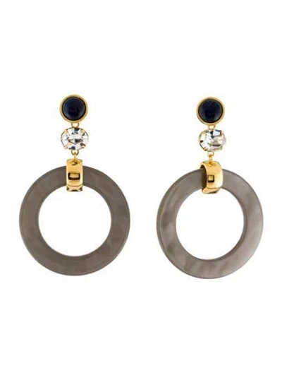 Pre-owned Lizzie Fortunato Crystal, Resin & Bead Drop Earrings