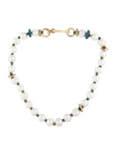 Pre-owned Lizzie Fortunato Cultured Pearl Bead Strand Collar Necklace, 18" In Multi