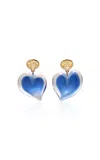 Lizzie Fortunato Dali Heart Earrings In Blue