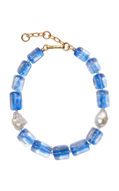 Lizzie Fortunato Delphine Collar Necklace In Blue