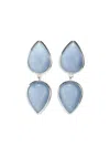 Lizzie Fortunato Electra Teardrop Stone Earrings In Gray