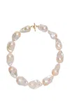 Lizzie Fortunato Extra Large White Baroque Pearl & 14k Gold Necklace