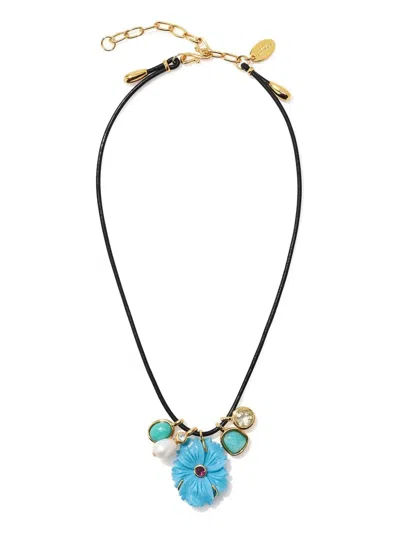 Lizzie Fortunato Flower-motif Multi-stone Embellishment Necklace
