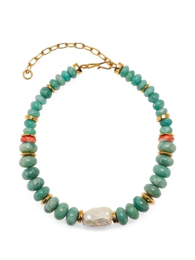 Lizzie Fortunato Garden Wave Provence Necklace In Green