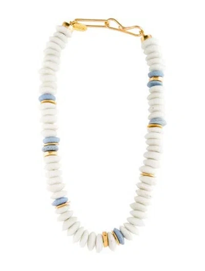Pre-owned Lizzie Fortunato Glass Bead Laguna Chain Necklace, 17.75" In Multi