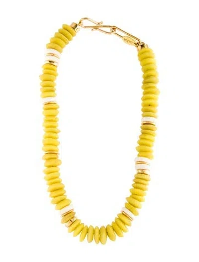 Pre-owned Lizzie Fortunato Glass Bead Laguna Chain Necklace, 18" In Multi
