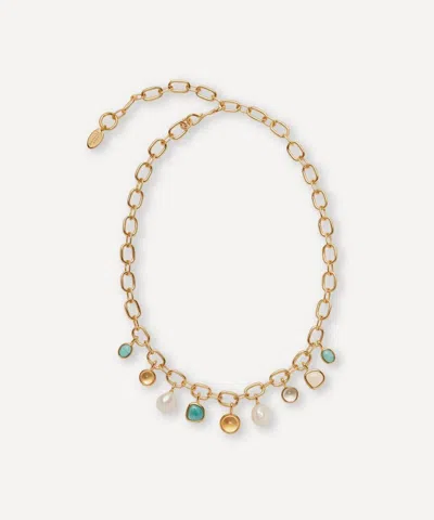 Lizzie Fortunato Gold-plated Arabesque Charm Necklace