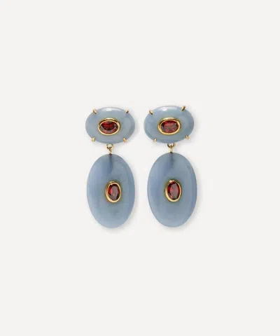 Lizzie Fortunato Gold-plated Dorothy Drop Earrings In Blue