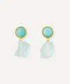 LIZZIE FORTUNATO LIZZIE FORTUNATO GOLD-PLATED GLACIER BAY DROP EARRINGS