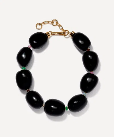 Lizzie Fortunato Gold-plated Lobos Collar Necklace In Black